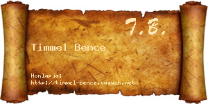 Timmel Bence névjegykártya